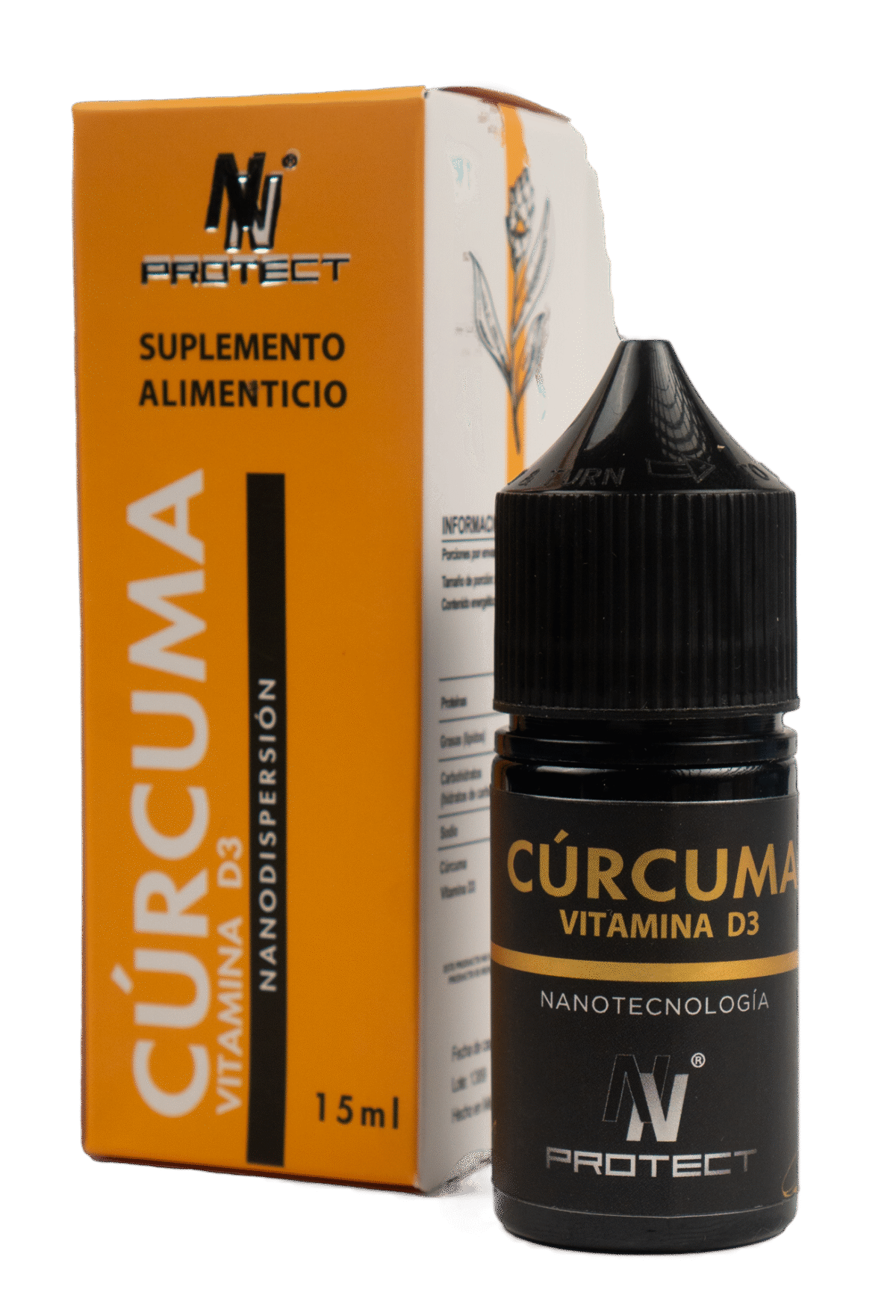 curcuma carton y gotero express png